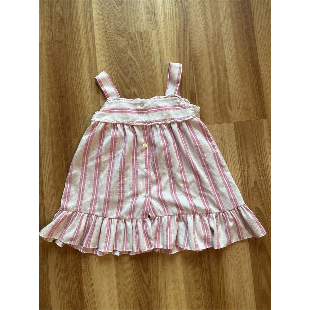 Vtg Sears Roebuck Perma-Prest Winnie The Pooh Dress Size 6 Pink Stripe Pinafore